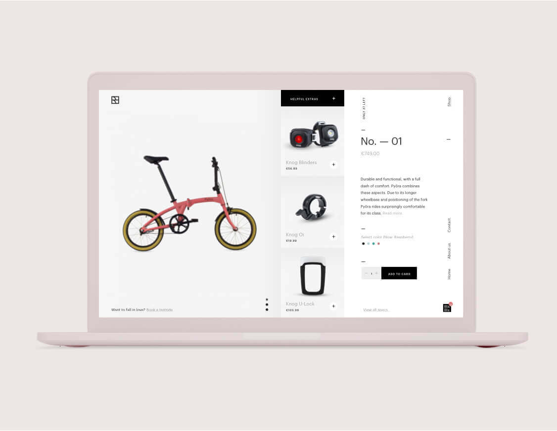 Webshop pagina Pyora