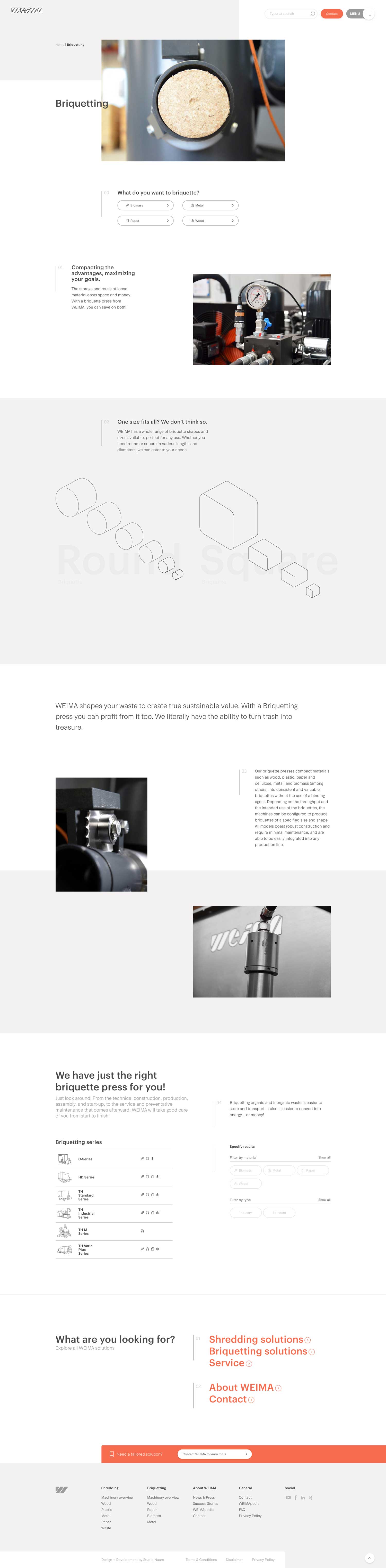 The Weima Maschinenbau briquetting page.